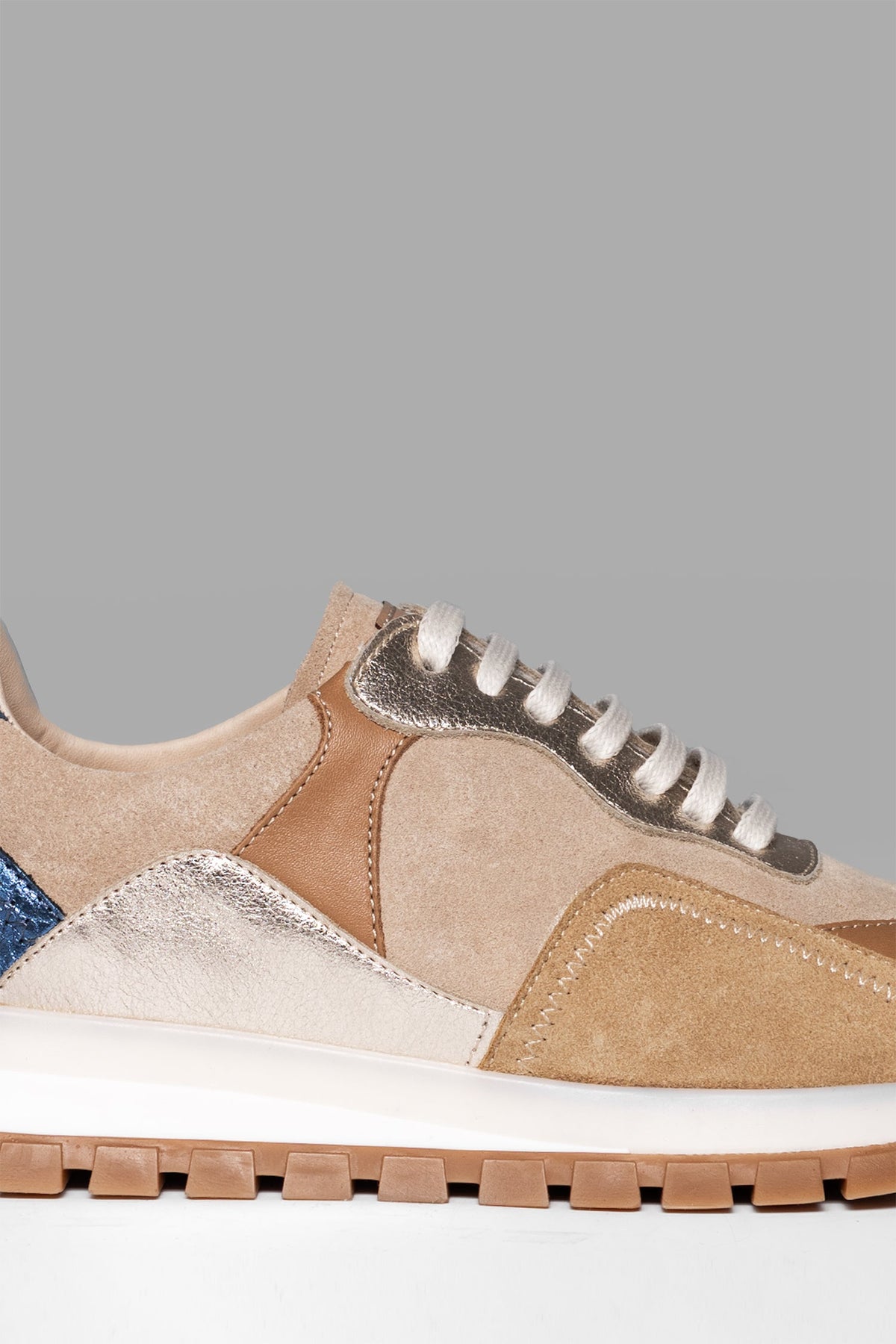 Sneakers Sprint Flow Toffee Brown Blue Platine Metalized