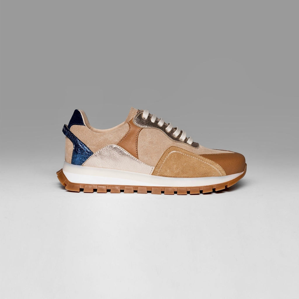 Sneakers Sprint Flow Toffee Brown Blue Platine Metalized
